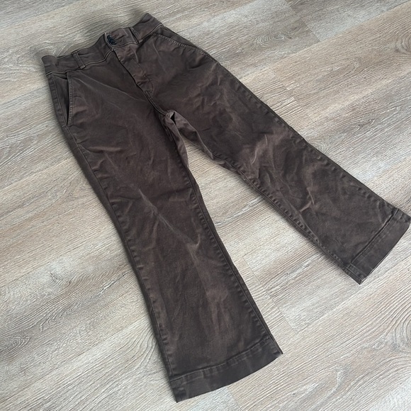 Everlane The Utility kick-out organic cotton high rise brown women’s size 8 - Picture 10 of 16